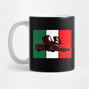 Ferrari Enzo with Italian Flag Background Mug